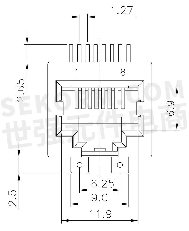 5mm的rj45模块式接口,具有增强型镀金层,适用于高速工业以太网通信