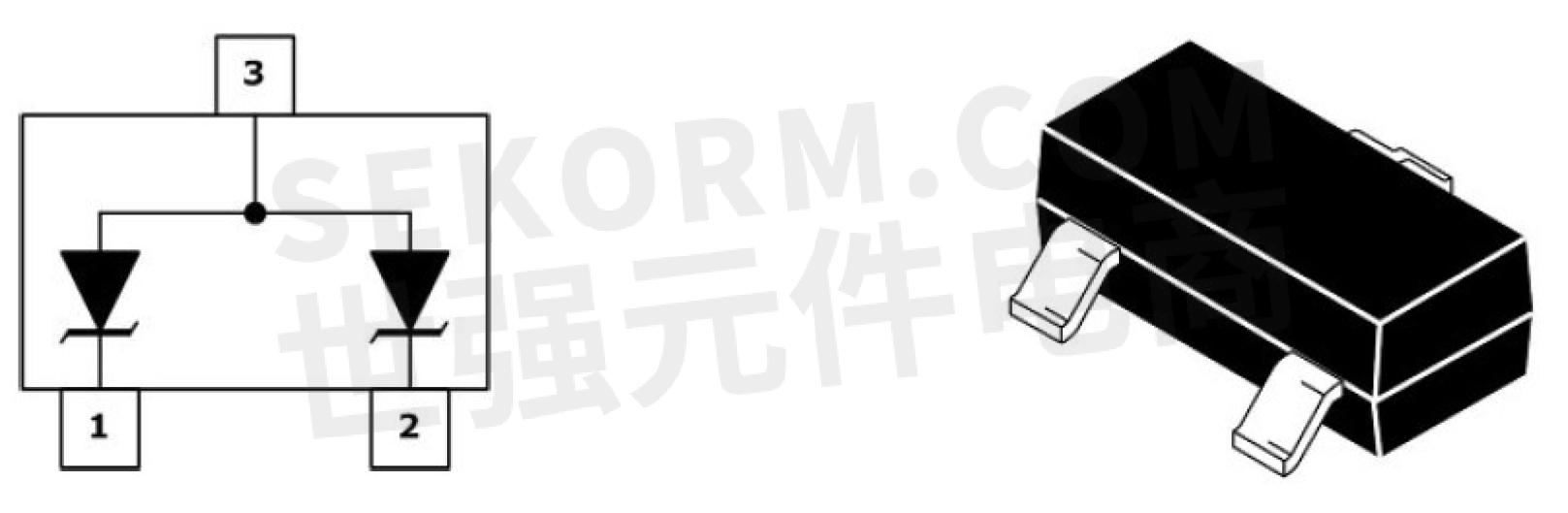 【产品】用于esd保护的双路共阳极齐纳二极管mmbzxxxal系列,漏电流