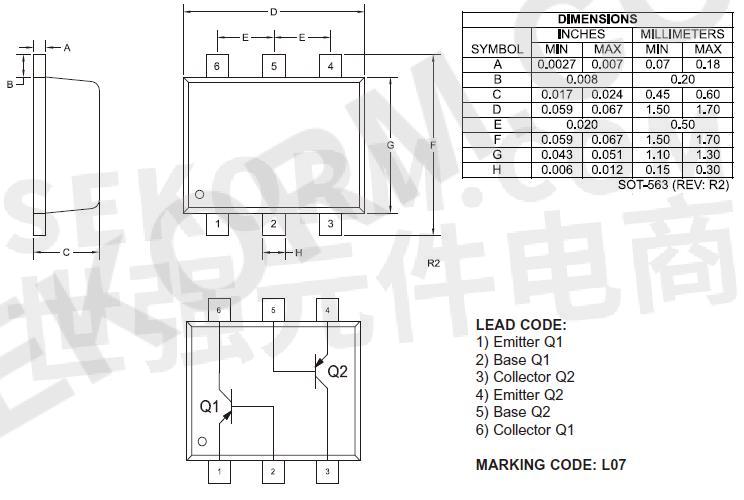 产品集电极连续电流为600ma的双pnp硅晶体管cmlt2907a专应用于小信号