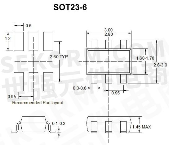 ap4134采用sot23-6封装.