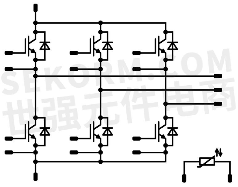 igbt功率模块产品特点: ·拓扑结构:sixpack ·逆变器 ·改善开关性能