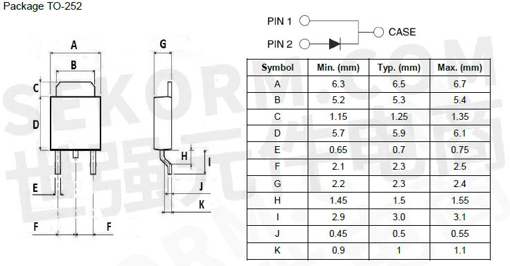 【产品】采用to-252封装的1200v sic肖特基二极管ws3a002120e,几乎没