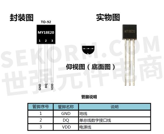 my18e20只有to-92的直插封装,从引脚定义来讲,和ds18b20的直插封装的