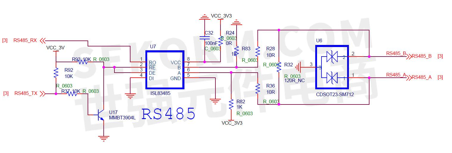 【经验】基于rs485收发器芯片isl83485ibz的电表数据采集硬件电路实现