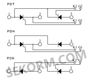 PDT608 PDH608 PCH608晶闸管模块电路图