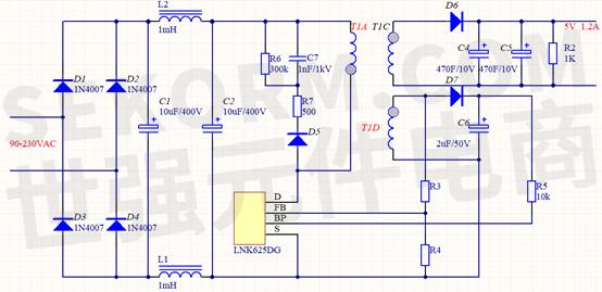 lnk625d1应用电路图图片