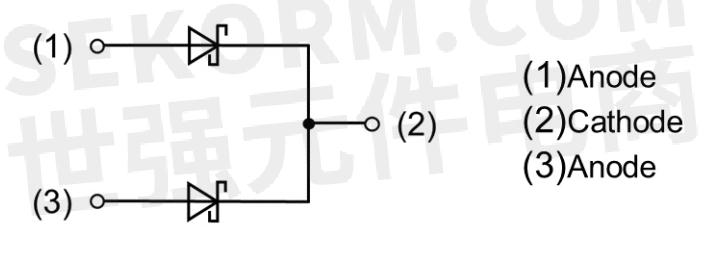 产品用于开关电源的共阴极肖特基势垒二极管正向压降低至051v