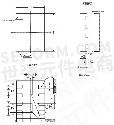 4.封装信息(uson8 3*4mm)表3.管脚说明表2:qpi表1:标准/双/四路spi3.