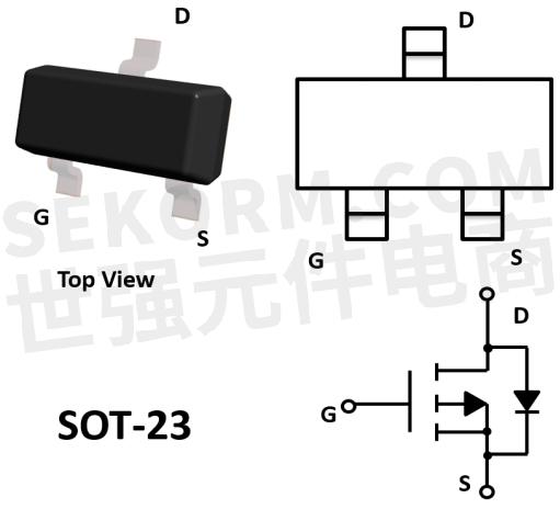 產品30v41ap溝道增強型場效應晶體管yjl3407b封裝為sot23