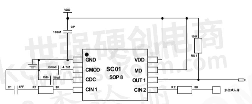 【应用】国产单键电容触摸感应芯片SC01助力智能水杯，宽工作电压2.5~6.0V，外围电路简单