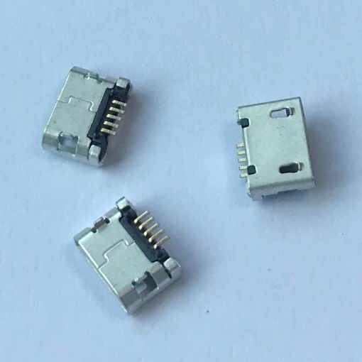 MICRO,5S,B型两脚插板5.9无边有柱有后盖加焊脚SMT长端子