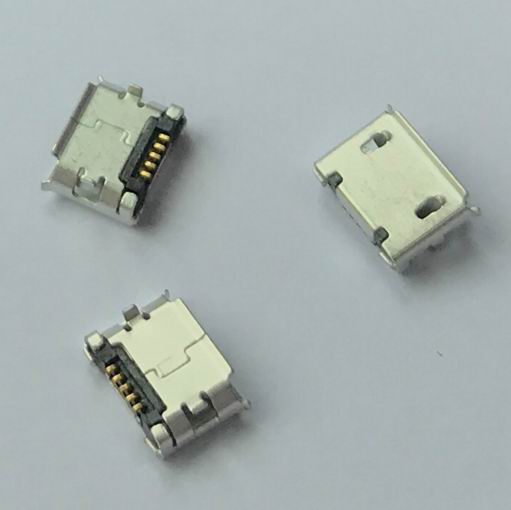 MICRO,5S,B型6.4有边无柱有后盖两脚插板加焊脚短端SMT