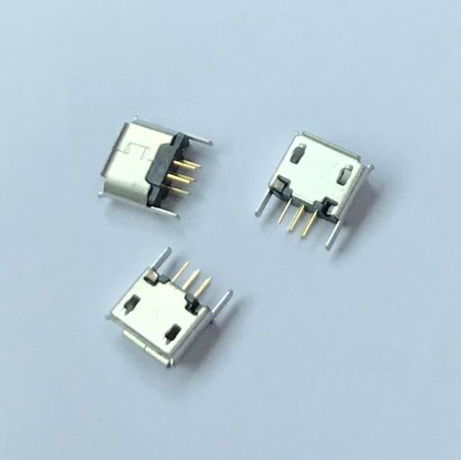 MICRO,5P-F,B型180度7.65,5.6不锈钢镀镍有边LCP黑胶