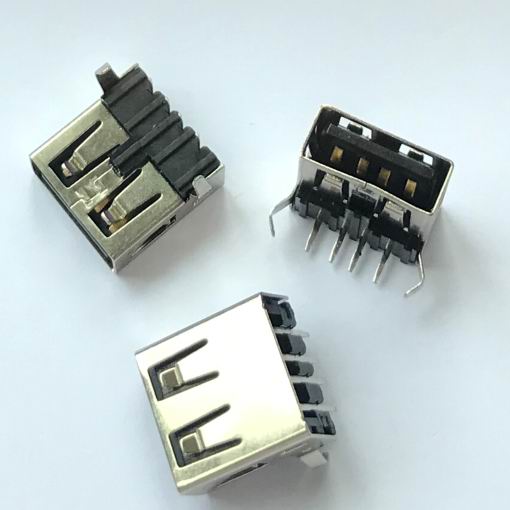 AF90度无后盖弯脚无边内弹铁壳T型PBT黑胶