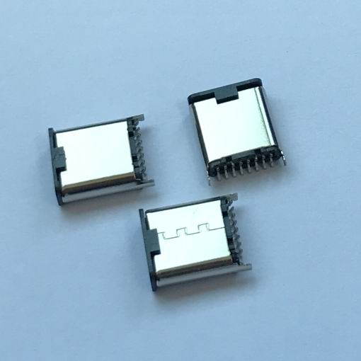 TYPE-C2.0公头立式8.65带固定脚L0.7LCP黑胶双排SMT,16PIN+后塞