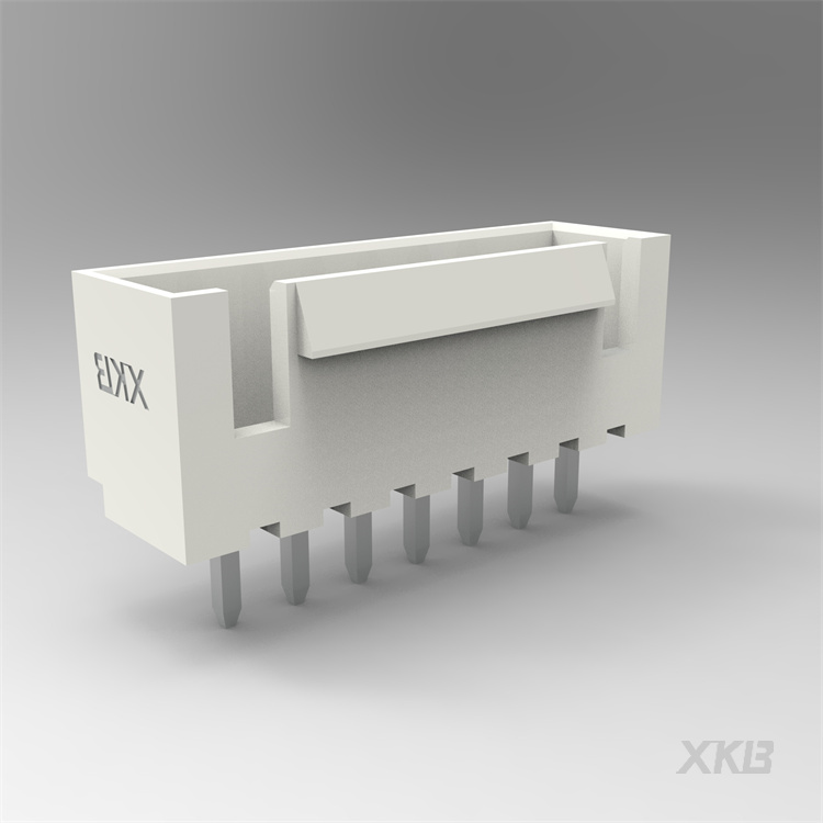 2.50mm 线对板连接器(JST XHB)针座,180度,有扣,不打K,07P