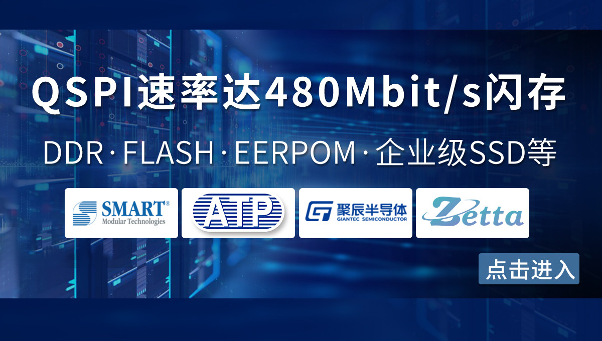 QSPI速率最高达480Mbit/s闪存，涵DDR、FLASH等
