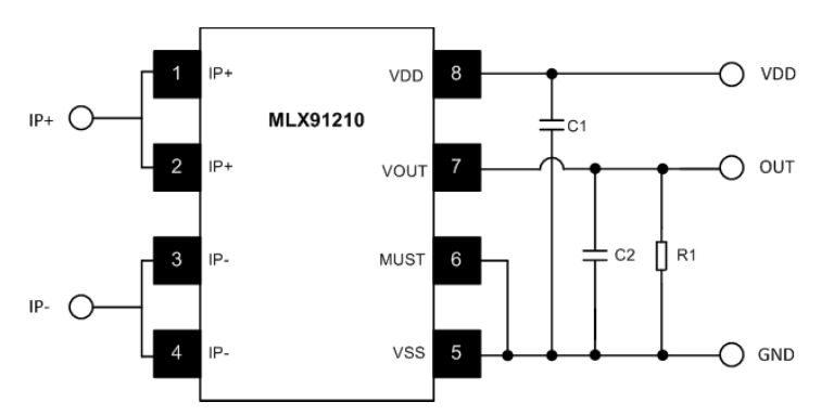 MLX91210下拉诊断推荐电路