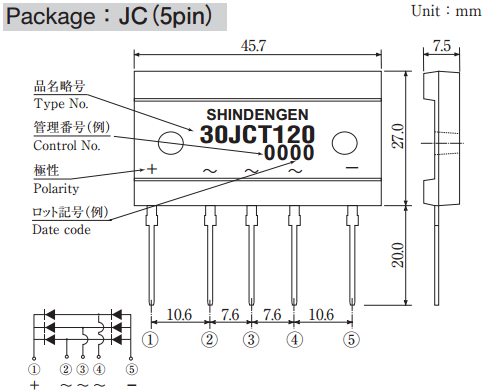 D30JCT120V的封装尺寸和内部结构图