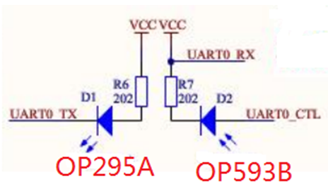 OP295A和OP593B红外通信电路