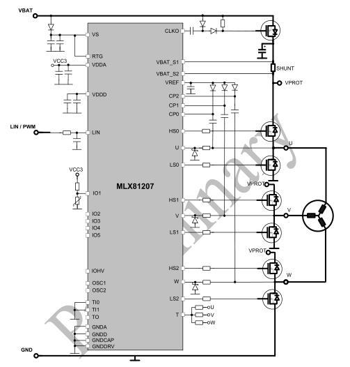 MLX81207芯片典型应用电路图